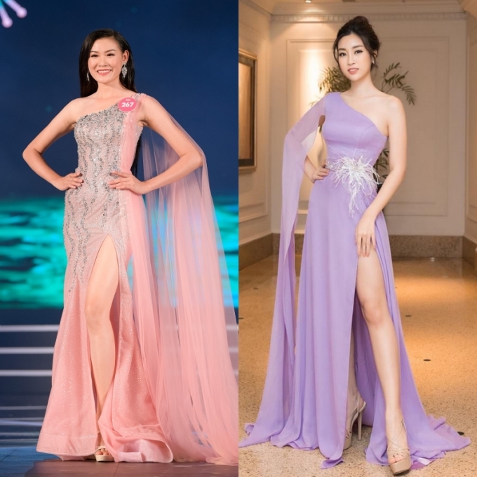Thí sinh HHVN diện lại váy của 'đàn chị' diễn chung khảo